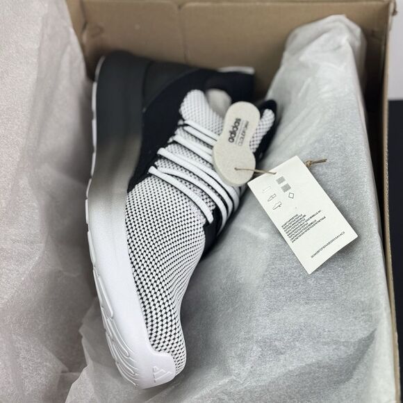 Size 9.5 Wide Mens Adidas Lite Racer Adapt 7.0 Black White Shoes IE6336 NEW - Picture 10 of 16